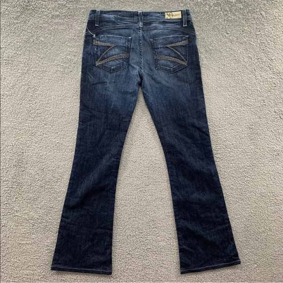 Dylan&George Alexandra Flare Y2K Vintage Low Rise Women Jeans Blue Distressed 26 - Picture 5 of 11